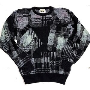 Vintage Le Tigre Cosby Geometric Sweatshirt Black Men Large Made In USA